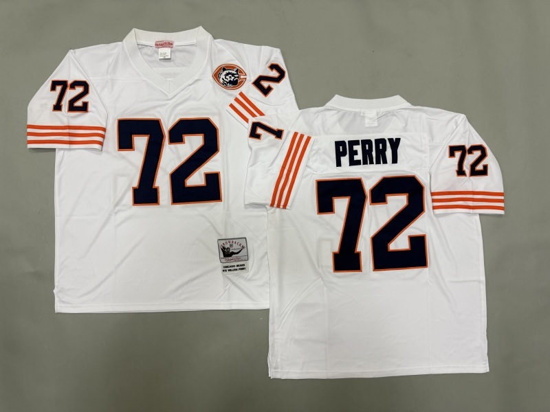 Men 2025 Nike Chicago Bears #72 Perry White Throwback Limited NFL Jersey style 001